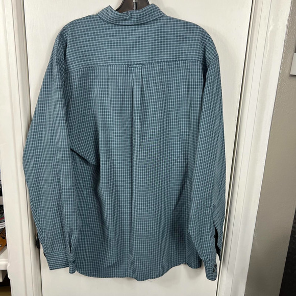 Columbia two toned blue plaid button up long sleeve shirt. Hiking - Picture 8 of 8